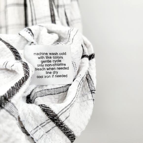 Lane Bryant Off-White and Black Grid Print Keyhole Neck Textured Tank Women’s 14 - Picture 5 of 6